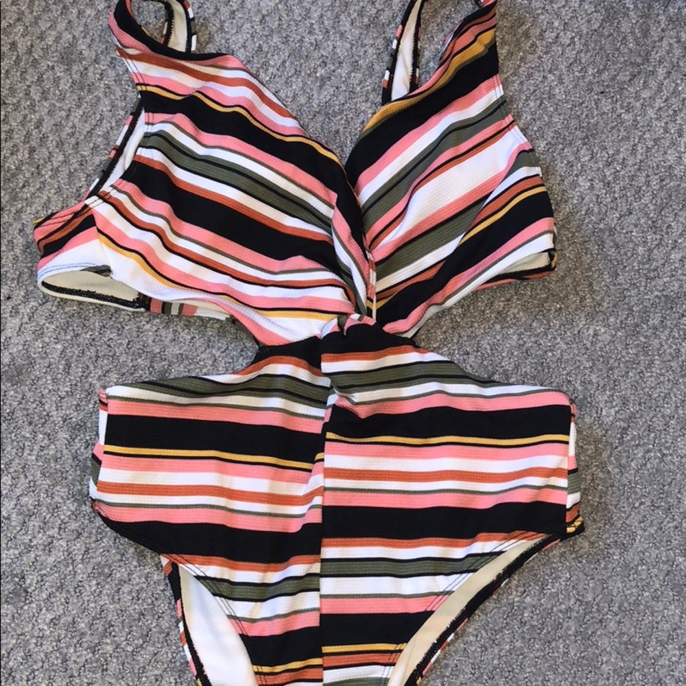 Stripped bathing suit